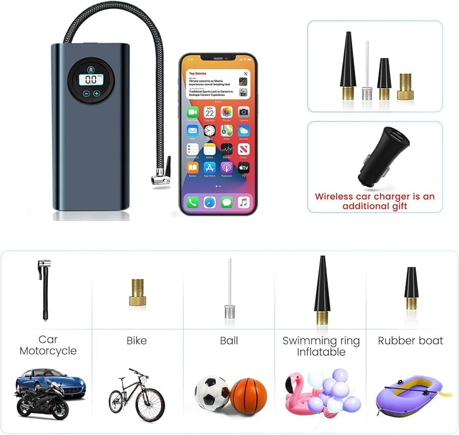 🔋 COMPRESOR DE AIRE INALÁMBRICO – ¡POTENCIA Y PRECISIÓN DONDE SEA QUE VAYAS!