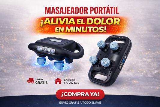 Masajeador Eléctrico 4 Cabezales para Alivio de Cuello, Espalda y Cuerpo Completo