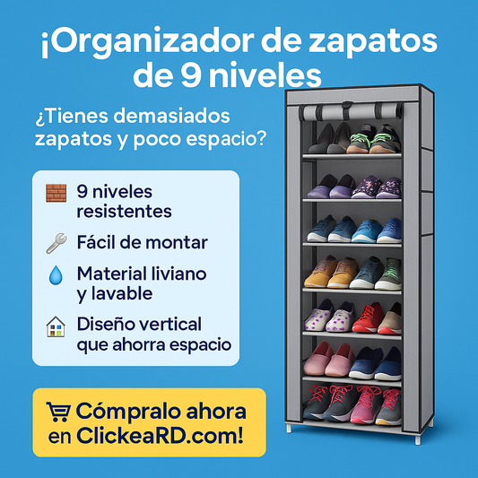 Organizador de Zapatos de 9 Niveles – Ahorra Espacio y Mantén Todo en Orden