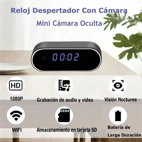 Mini Cámara Espía Reloj – Seguridad Oculta con Tecnología WiFi y 1080p
